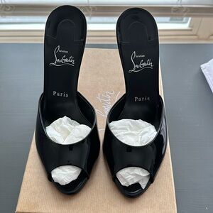 Christian Louboutin Me Dolly black patent leather mules
